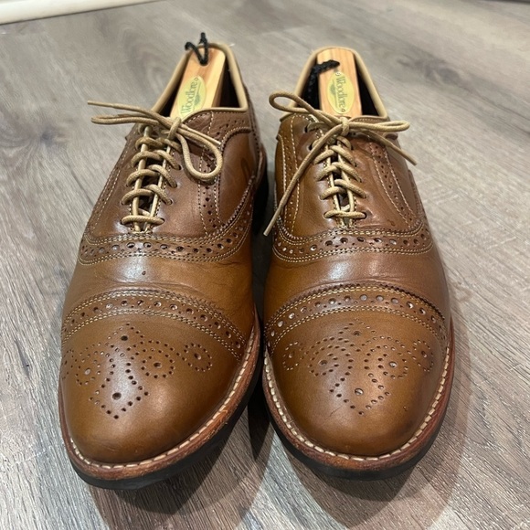 Allen Edmonds 11.5 Rush Street Antique Brown Brogue Wingtip Vibram Sole Oxford - Picture 4 of 13
